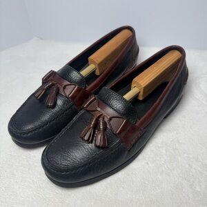 Bert Pulitzer Black & Oxblood Tassel loafers Size 10.5 US Men’s All Leather